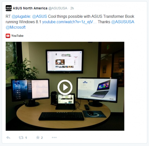 ASUS North America shares our video using the UD-3900 with their Transformer Book