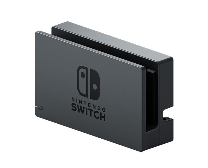 Nintendo Switch dock in three-quarters view