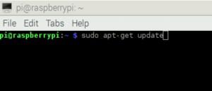 Entering sudo apt-get update into terminal window
