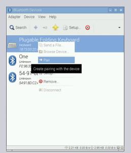 Right-click Plugable Folding Keyboard and select Pair