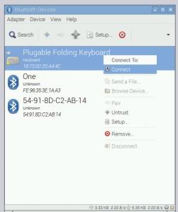 Right-click Plugable Folding Keyboard and select Connect