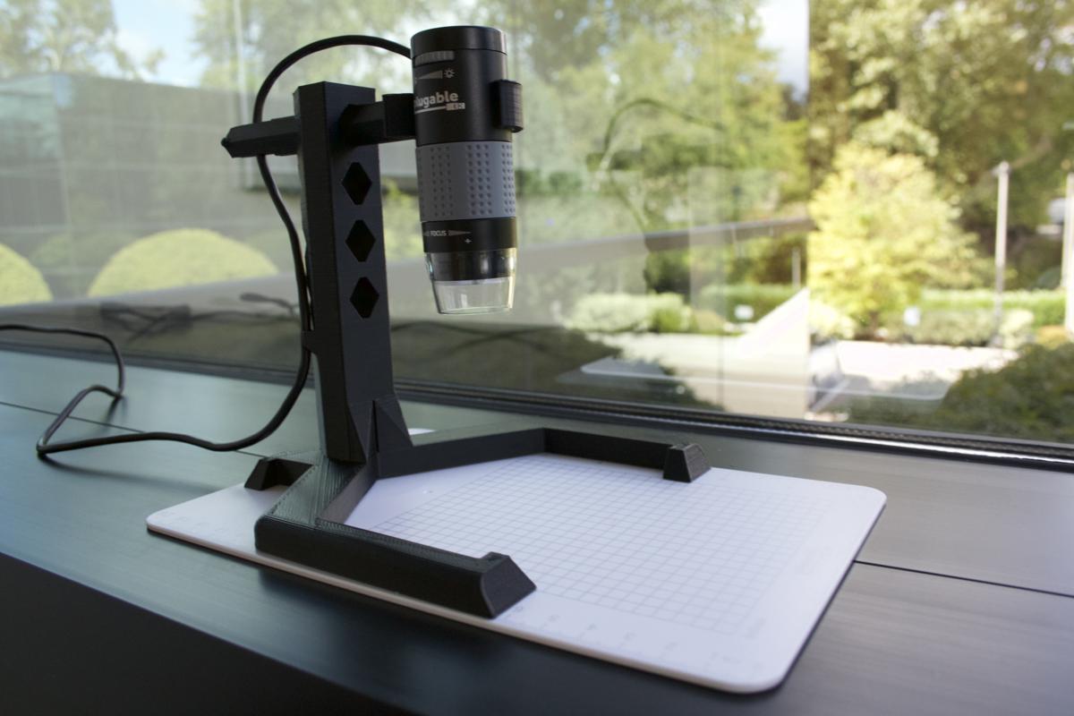 Robust and Adjustable Stand for Plugable’s 250X USB Microscope
