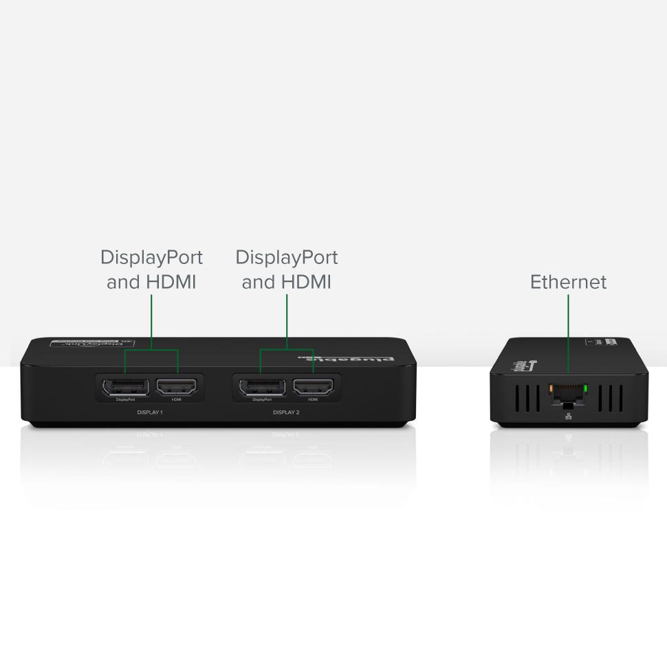 Plugable USB 3.0 and USB-C 4K DisplayPort and HDMI Dual Monitor