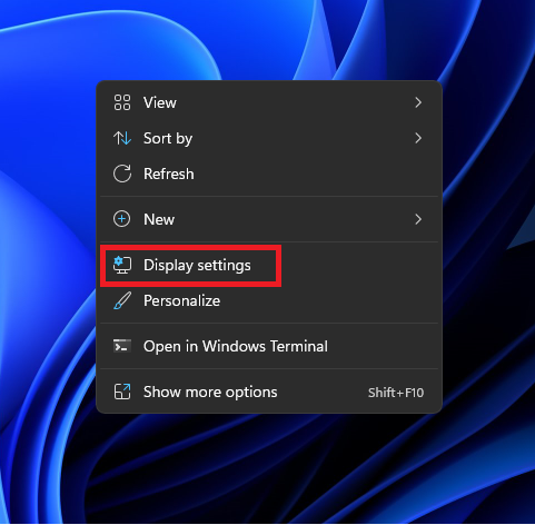 Windows 11 right-click Desktop settings