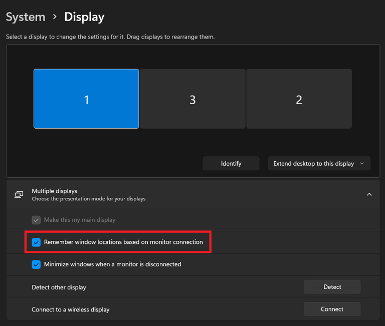 Windows 11 System Display settings