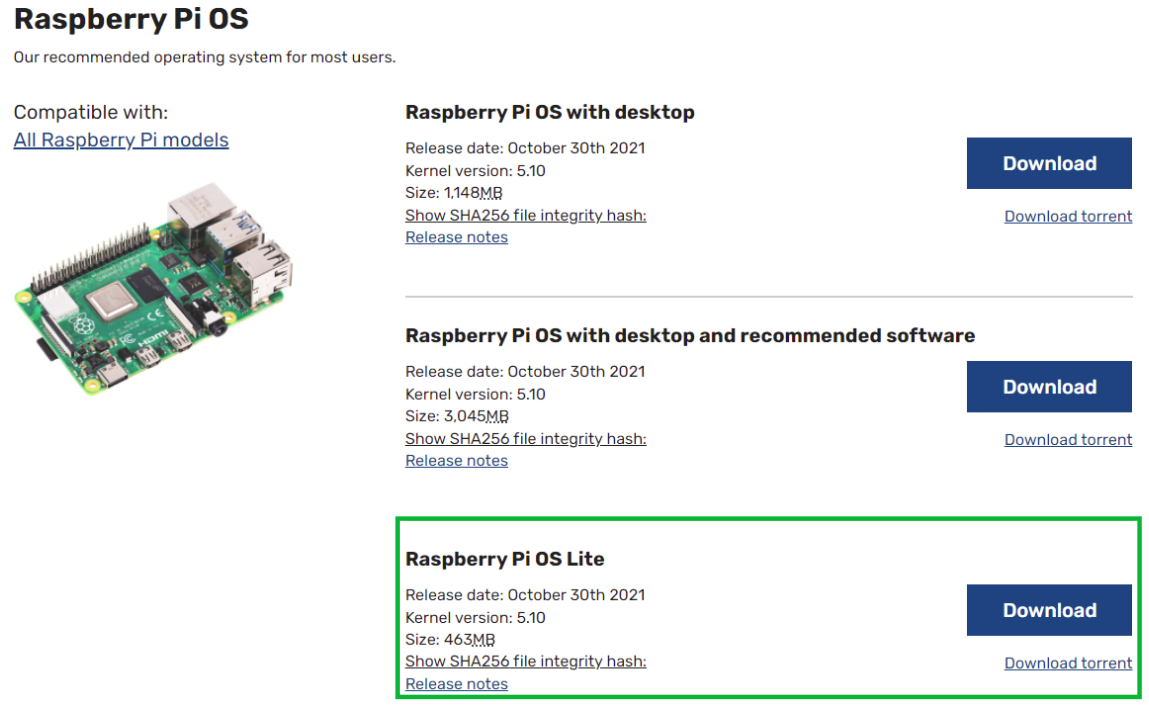Download Raspberry Pi OS