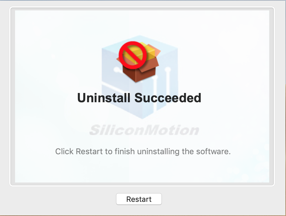 SMI Driver UnInstallation step 4