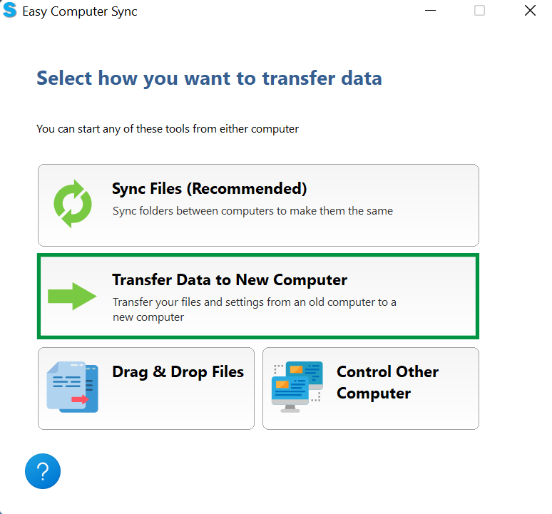 Easy Computer Sync - Transfer Data to New Computer Mode Demonstration