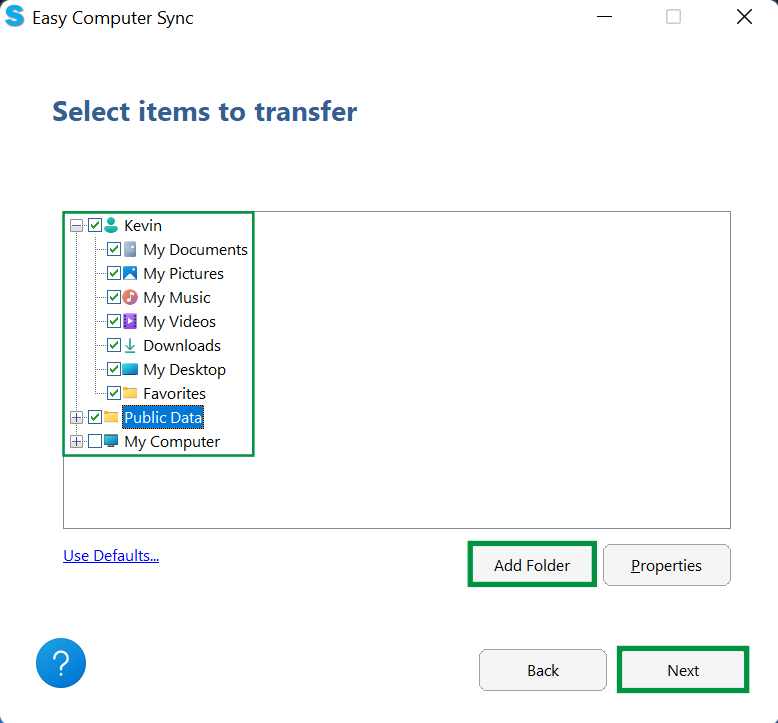 Easy Computer Sync - Transfer Data to New Computer Mode Demonstration