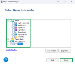 Easy Computer Sync - Transfer Data to New Computer Mode Demonstration