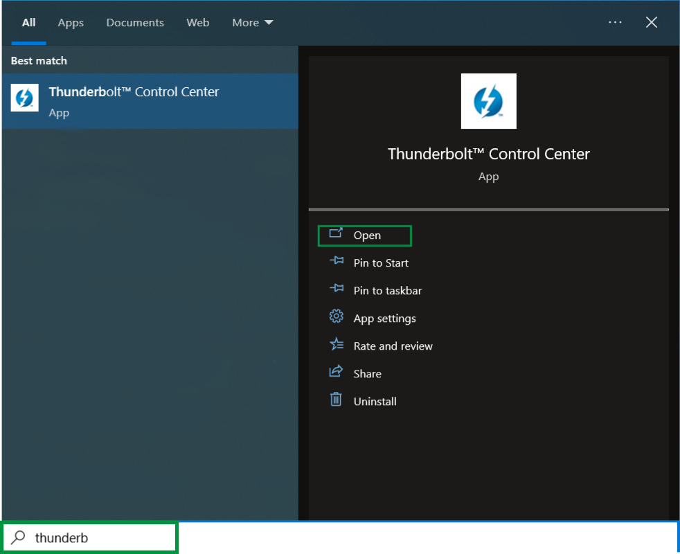 Thunderbolt Control Center Installation from Intel