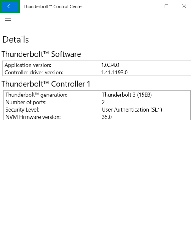 Thunderbolt Control Center Installation from Intel