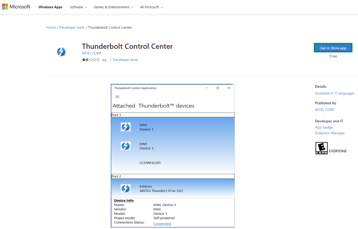 intel thunderbolt software for windows 10 (64-bit)