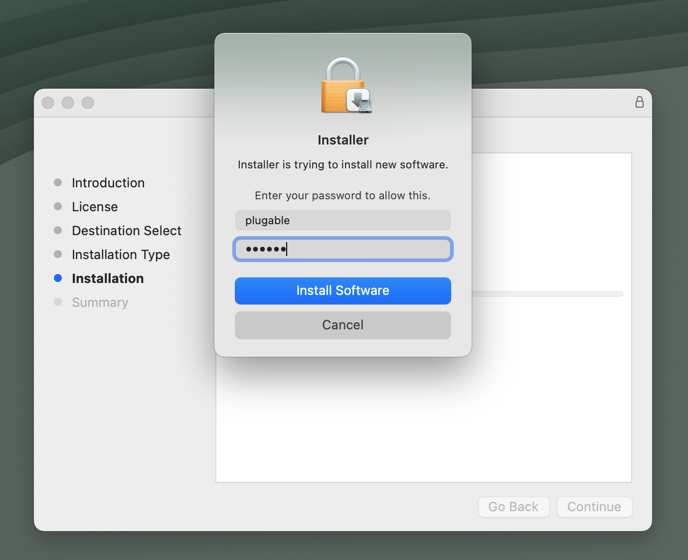 displaylink install password prompt
