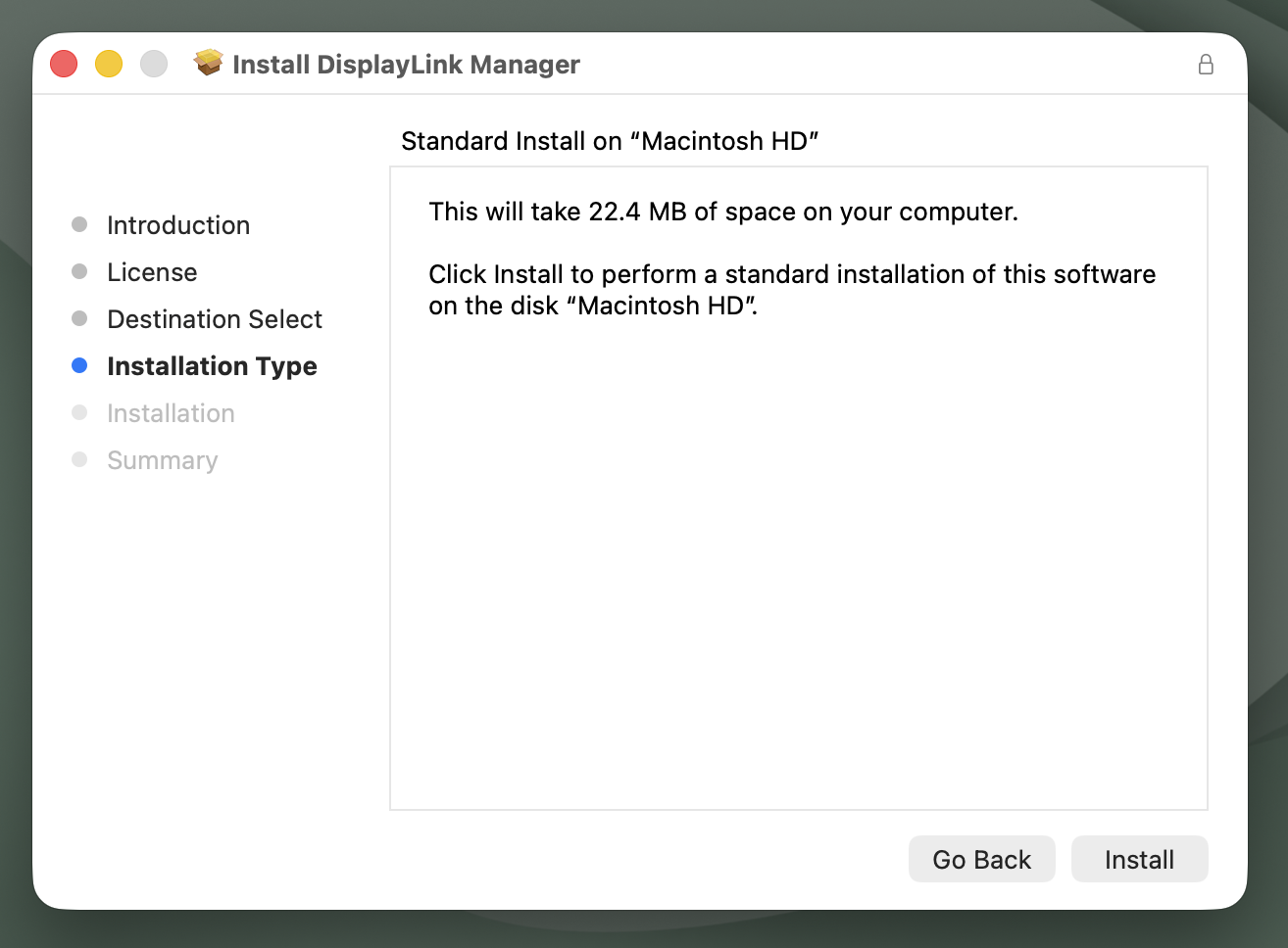 install wizard installation type