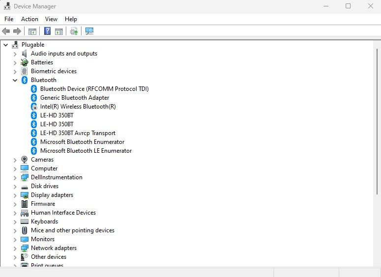 usb-bt5 device manager section