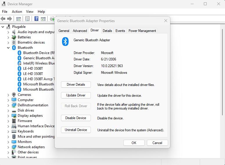 usb-bt5 device manager properties