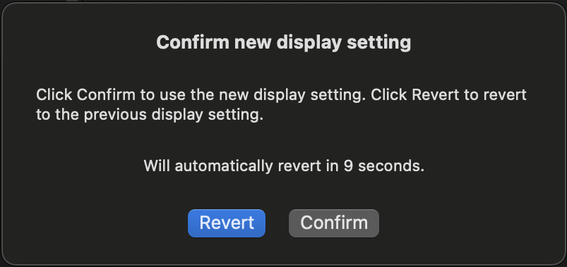 macOS 13 Display Rotation Confirmation pop-up