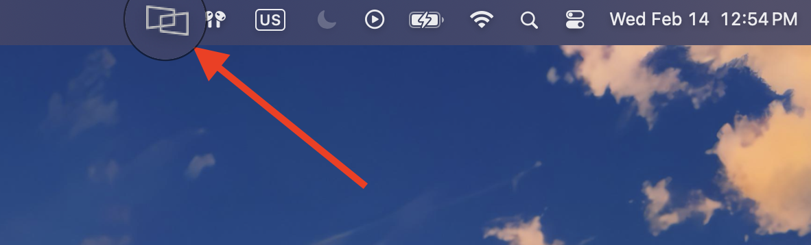 displaylink manager application icon within macos menu bar