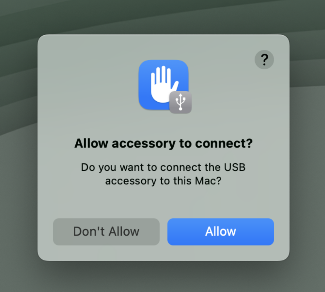 macos allow accessory to connect prompt