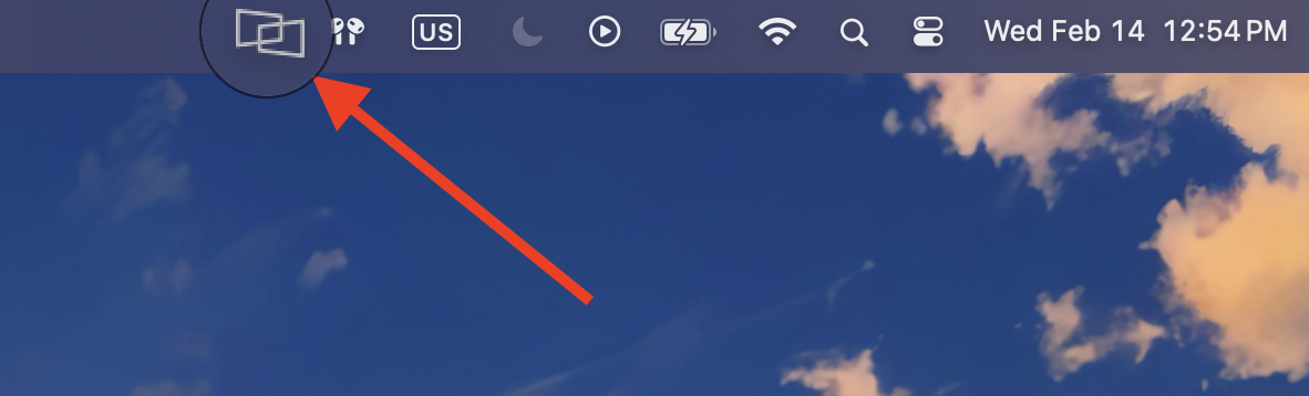 DisplayLink Manager icon in macOS menu bar