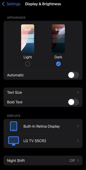 iphone display settings