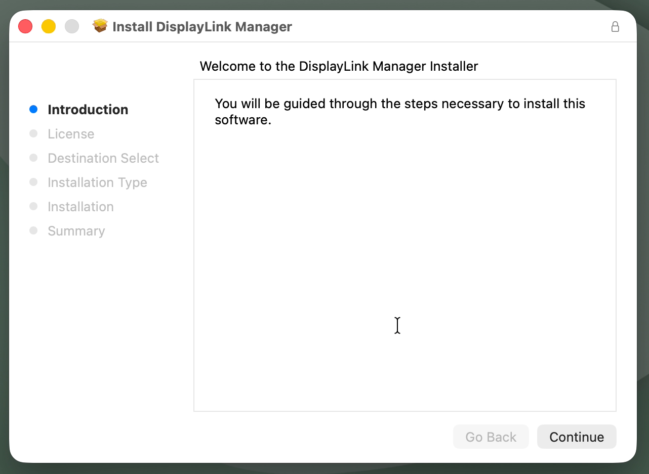 displaylink manager installation introduction