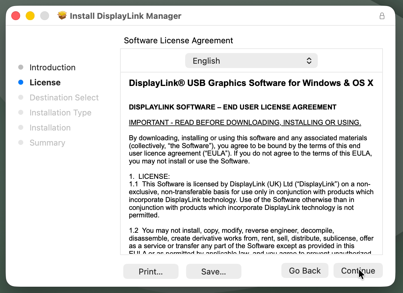 displaylink manager license agreement