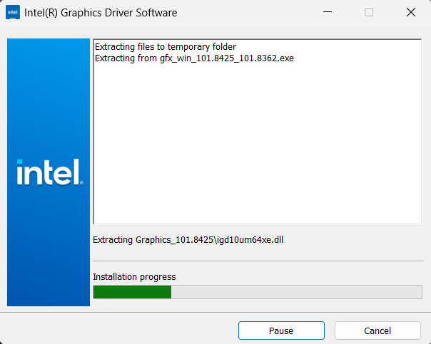 Intel graphics drivers extracting