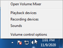 Accessing sound preferences in Windows 7