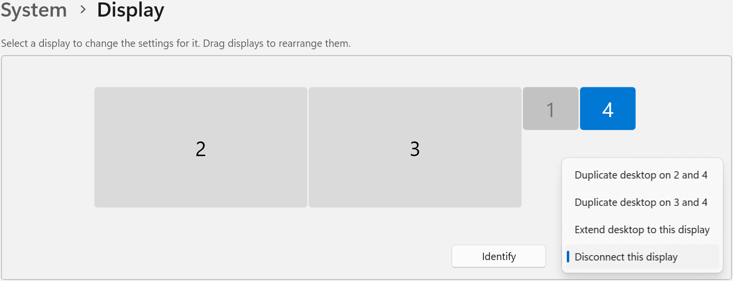 windows 11 settings displays enable third external