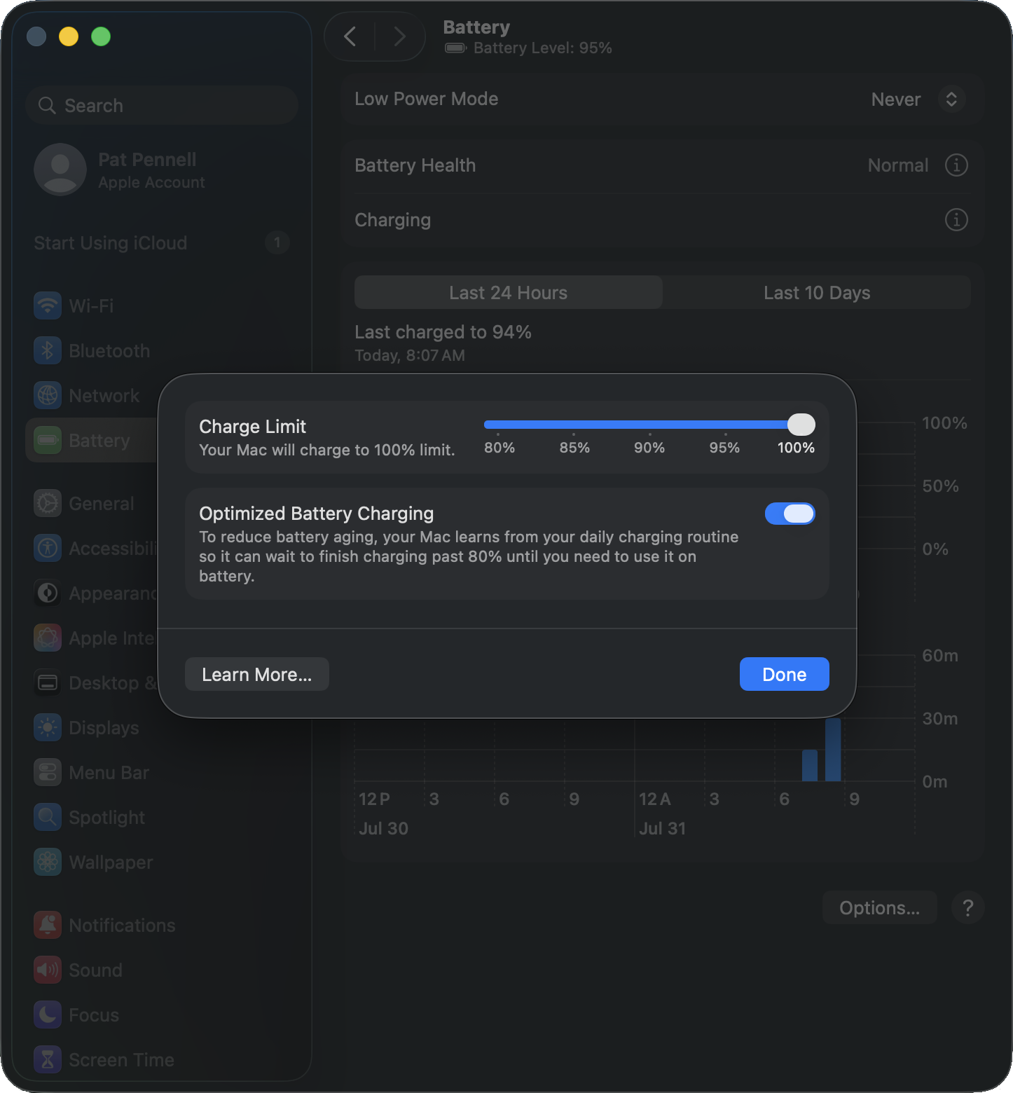 macos system settings battery setting panel