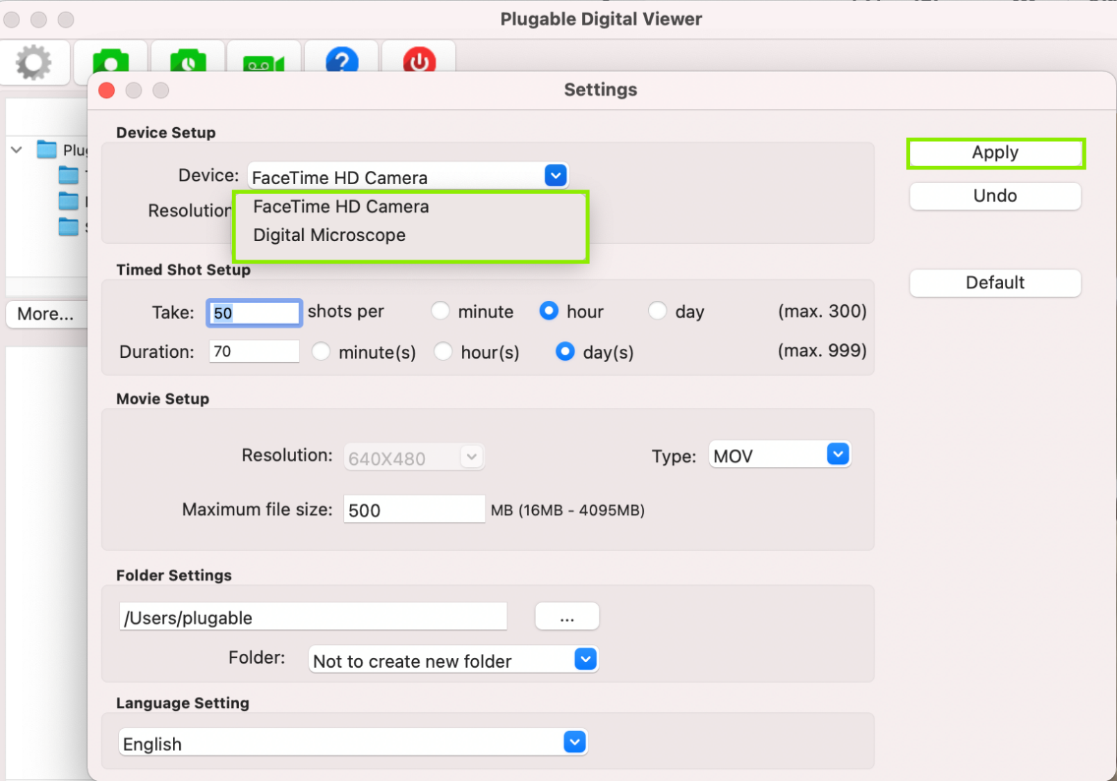 plugable camera