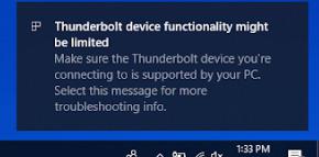 macOS error Thunderbolt device functionlity might be limited