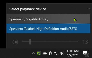 Plugable Audio Default Audio Output Device Windows