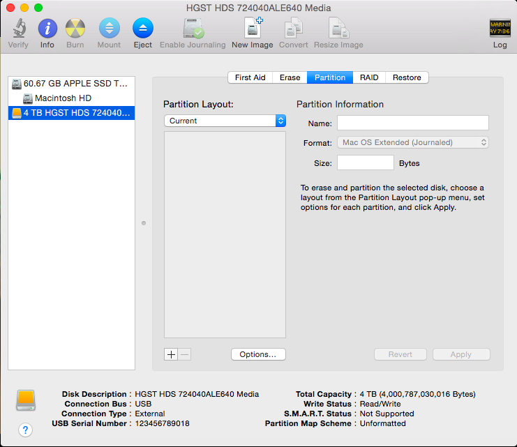 macOS - Disk Utility - Partition