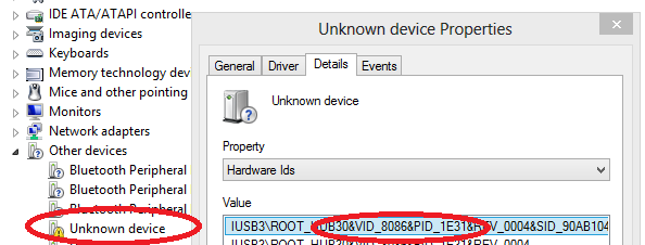 Device Properties Details tab