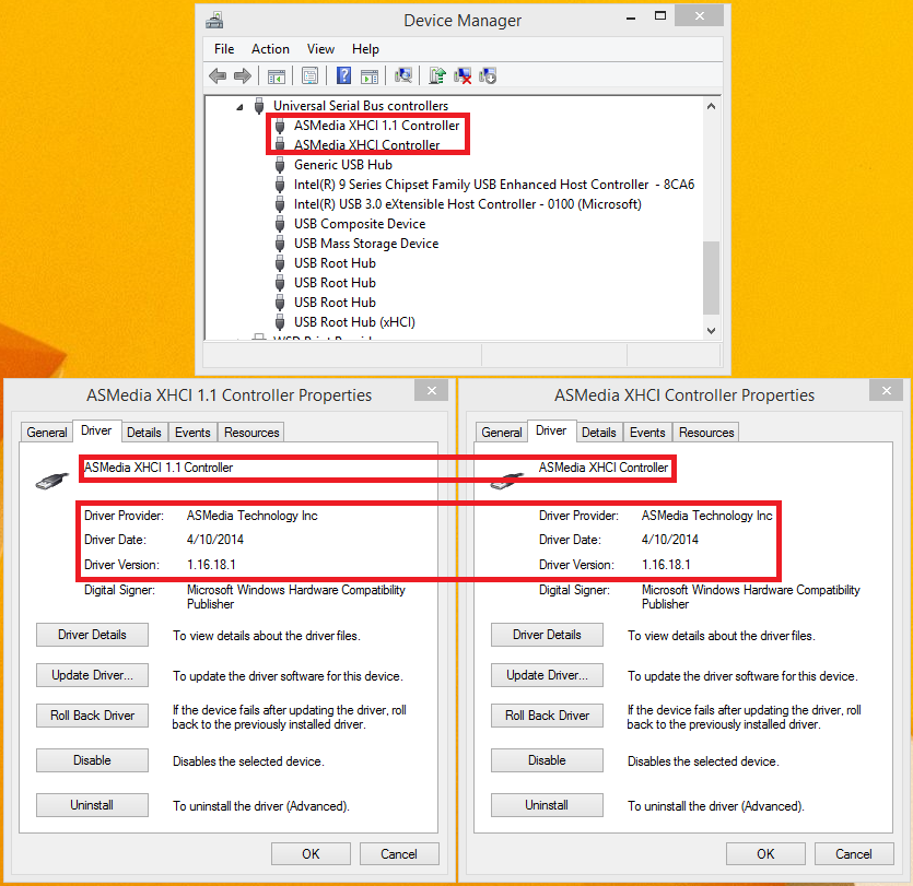 Device Manager Properties highlighted