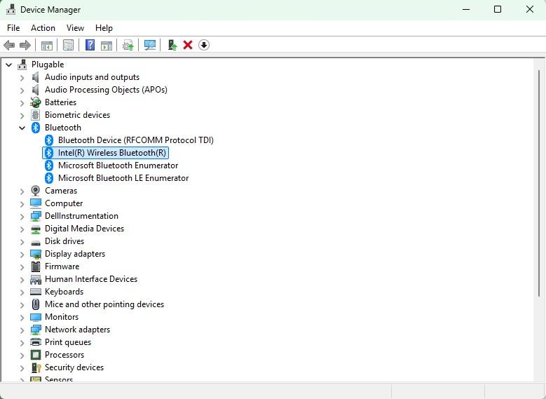 Windows Device Manager Bluetooth
