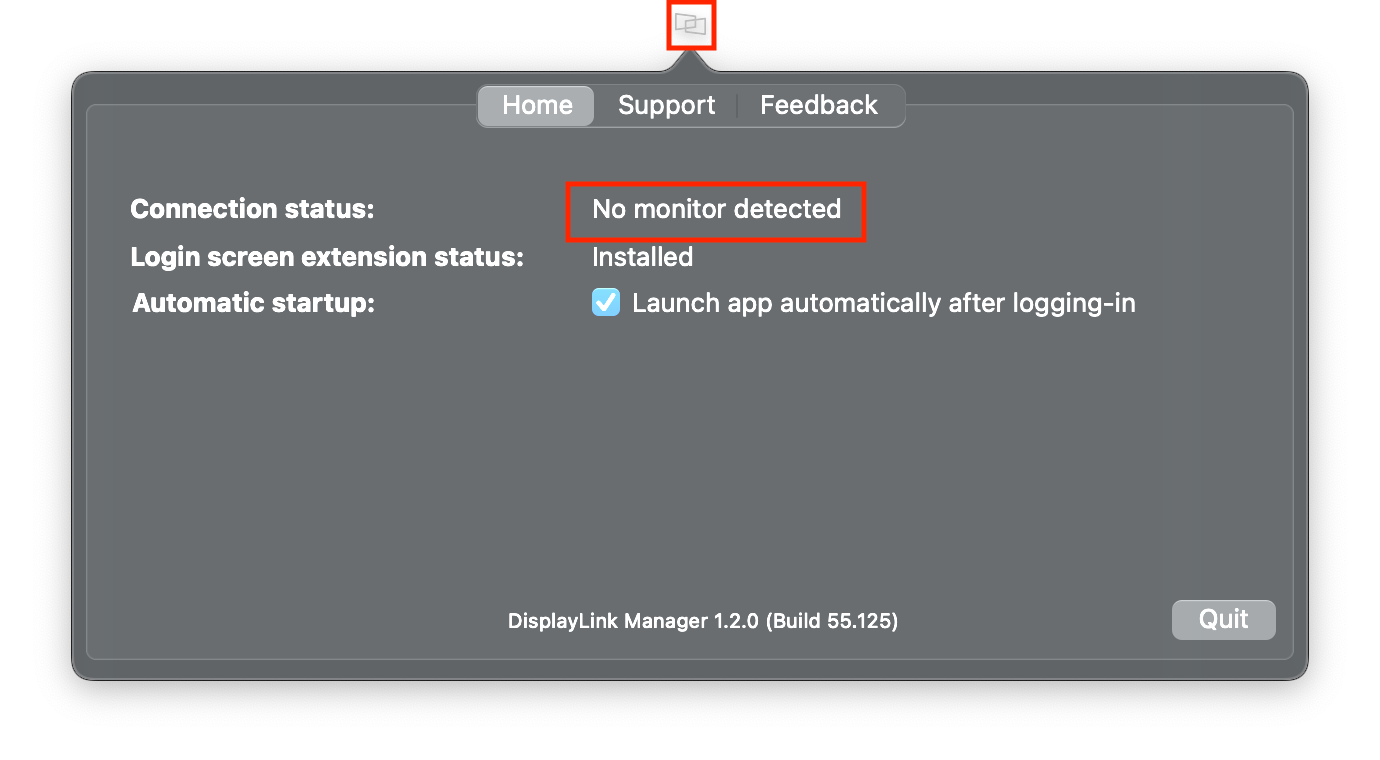 DisplayLink Manager macOS Monitor Detected