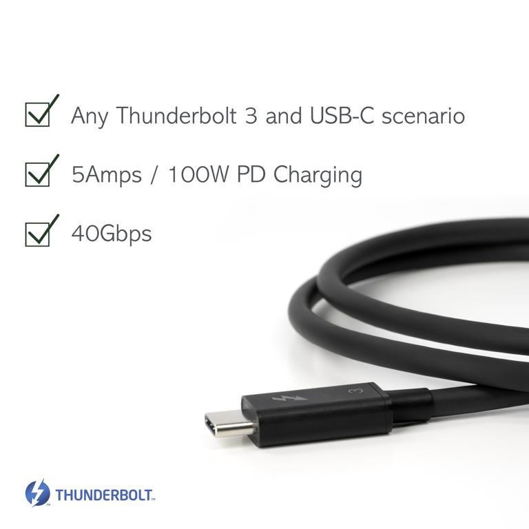 40 gbps, 5amps/100w charging, compatible with Thunderbolt 3 and USB-C Compatibility