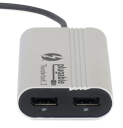 Thumbnail of end-on image of the Dual Displayport adapter for Windows