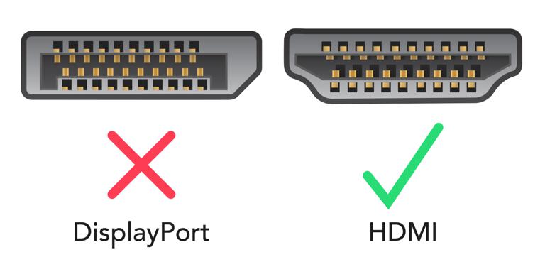 HDMI yes, DisplayPort No