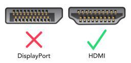 Thumbnail of HDMI yes, DisplayPort No