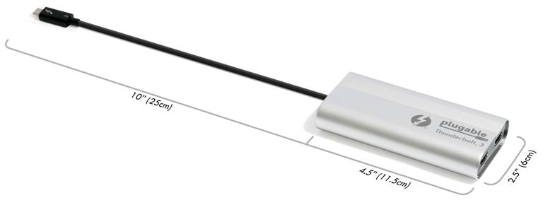 Dimensions of the Dual Display HDMI Adapter