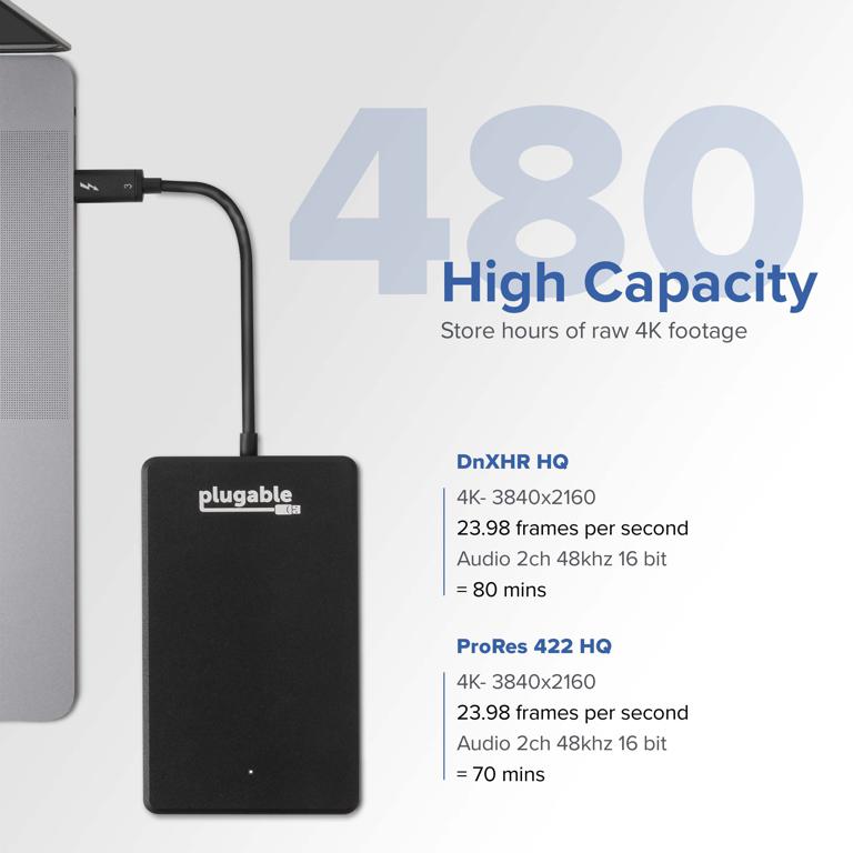 Image of Thunderbolt 3 480GB NVME Solid State Drive Capacity