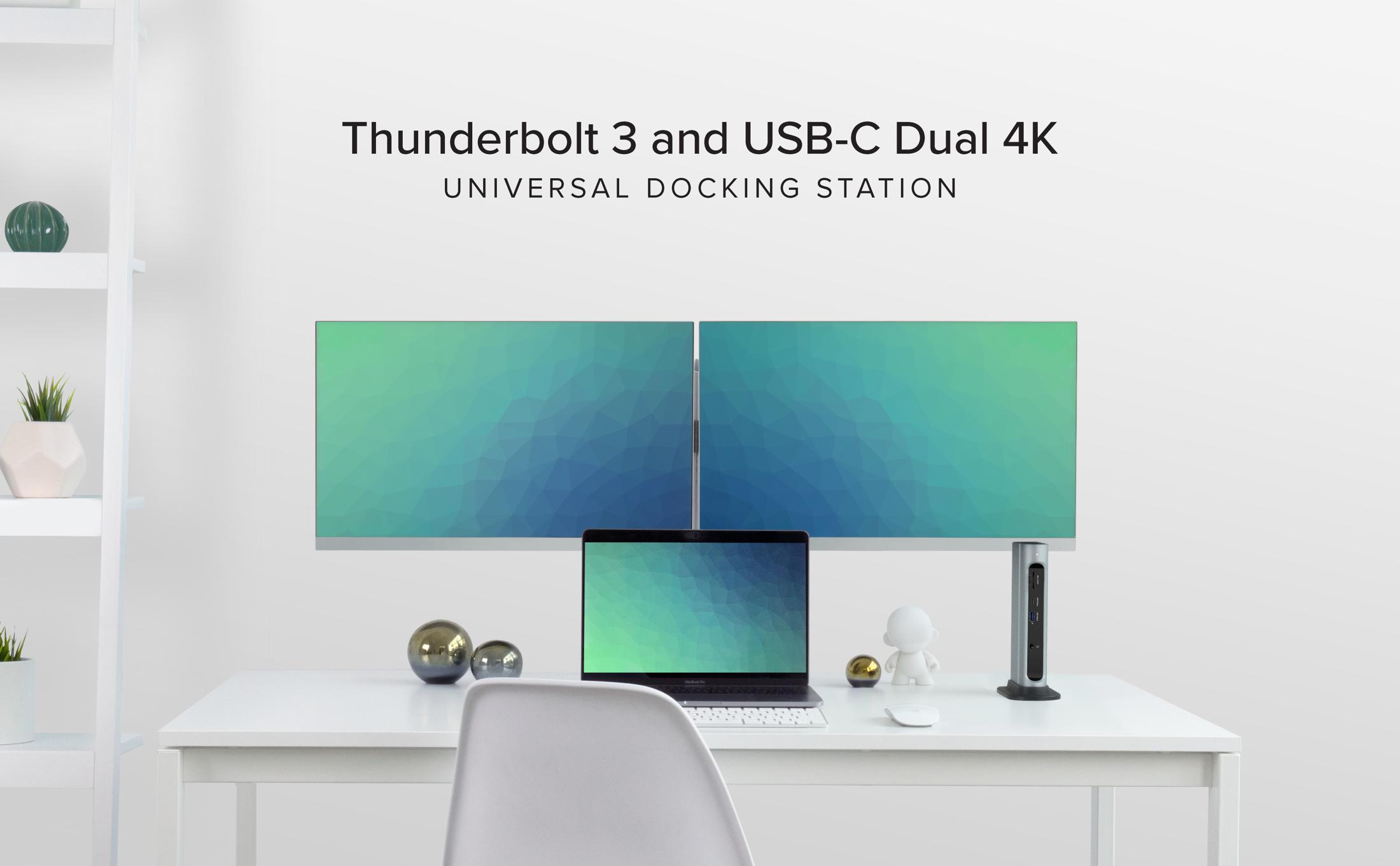 Plugable Thunderbolt™ 3 and USB-C Dual Display Dock with 96W Host Char ...