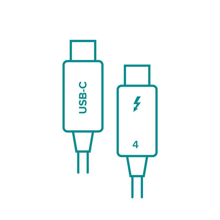 Thunderbolt 4 and USB-C cable icons