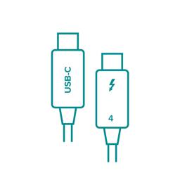 Thunderbolt 4 and USB-C cable icons