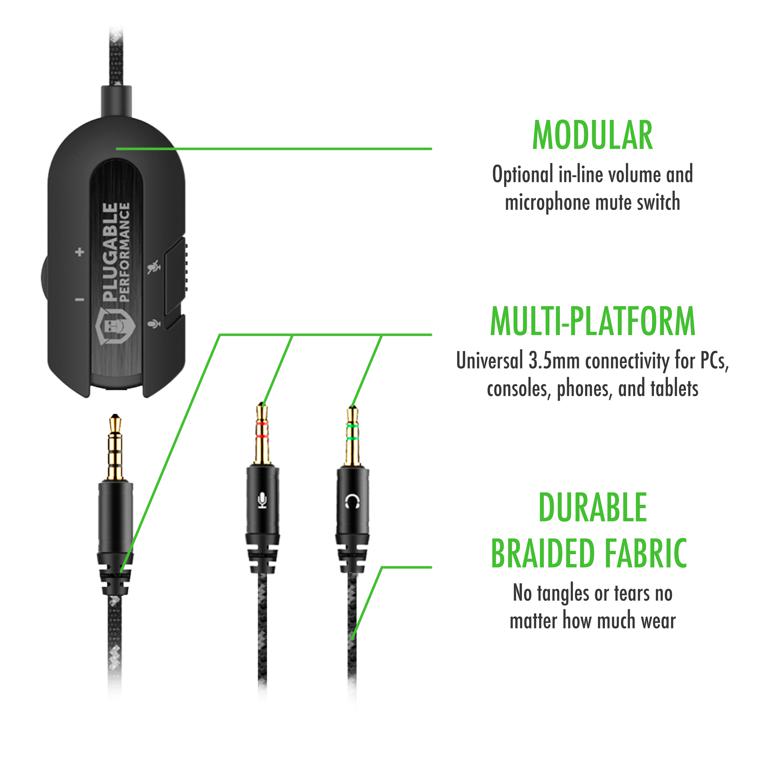 Cable detail Schematic for Plugable Performance Onyx Gaming Headset